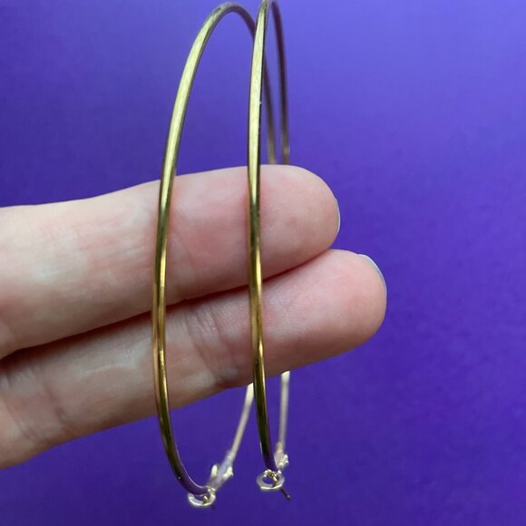 3/$12. Large Gold Toned Hoop Earrings - Picture 3 of 3